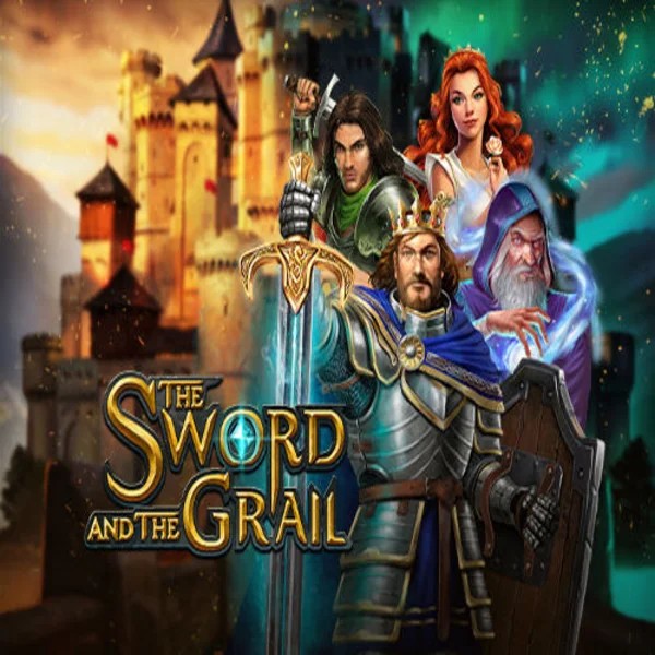 The Sword and the Grail slot logo by Play'n GO at Priced Up Casino